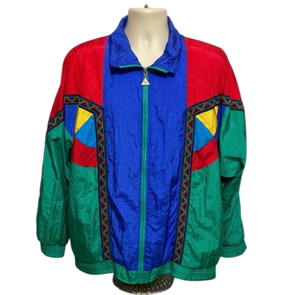 Vintage Casual Isle Multi-Colored Zipper Jacket L